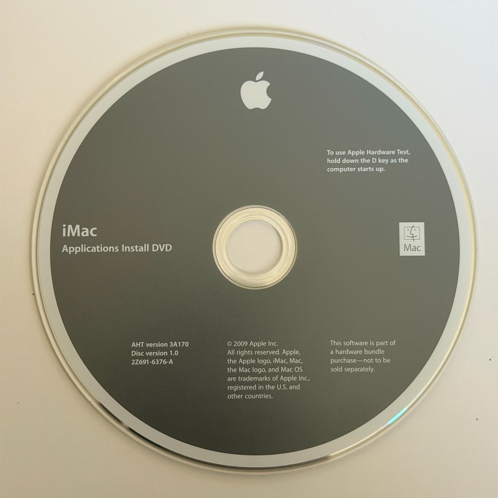 Apple iMac Applications Install DVD AHT version 3A170