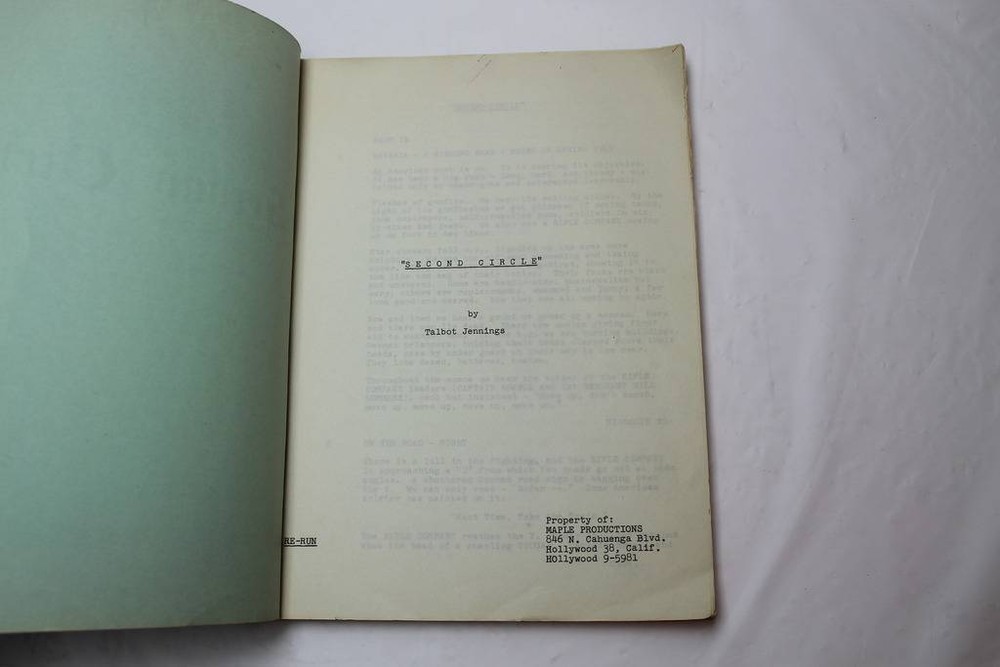 SECOND CIRCLE / Talbot Jennings 1960's Unproduced Screenplay