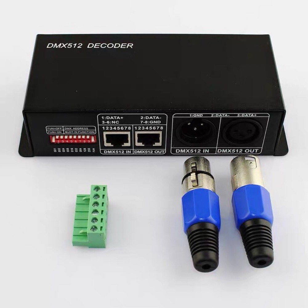 DMX512 12V 8A 4 Channels Decoder Controller for 5050 RGB LED Light Strip Lamp US