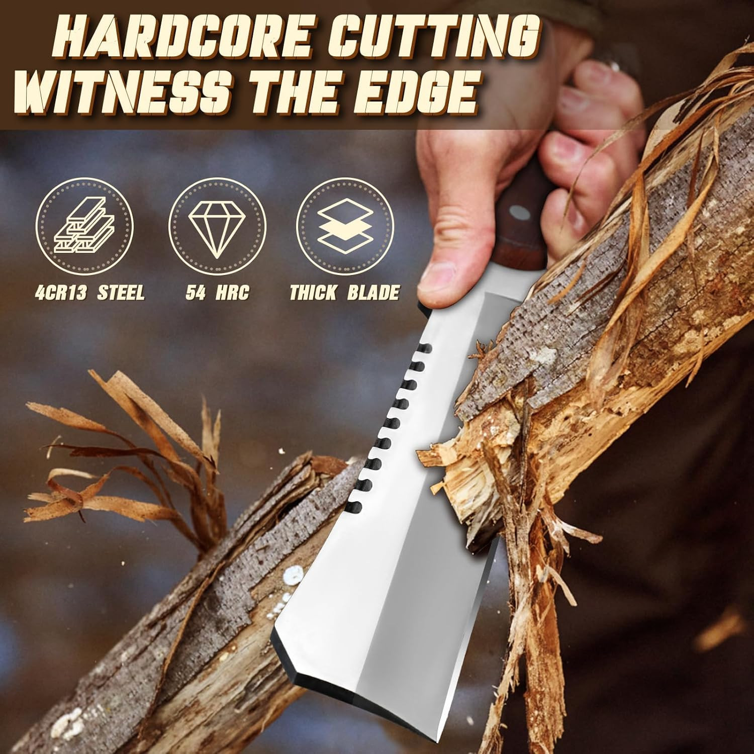 Machete for Cutting Trees Heavy Duty, Survival Machete with Sheath for Yard Work