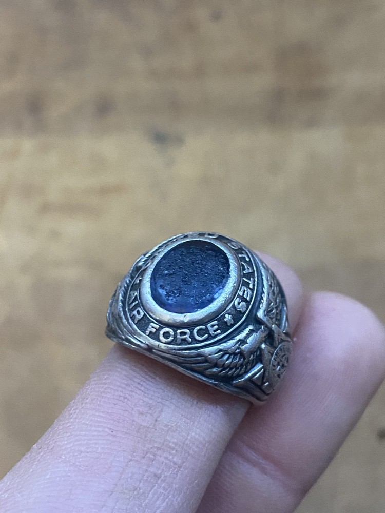 VTG WWII United States US Air Force Ring, Sterling Silver