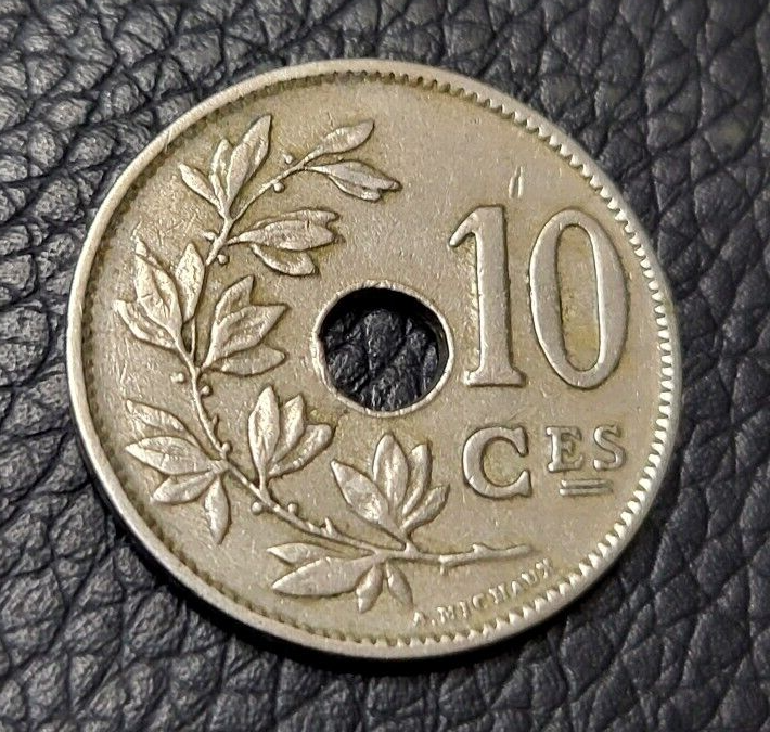 1927 Belgium 10 Centimes Coin