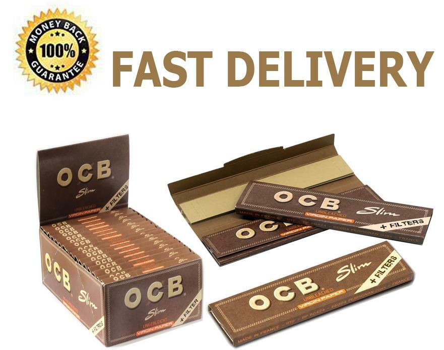 OCB Brown Unbleached Virgin King Size + Filter Tips Rolling Papers  32 Booklets
