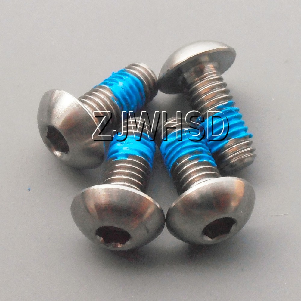 4pcs M5 x 12 Ti Titanium Screw Bolt Allen hex Socket Button head + ThreadLocker