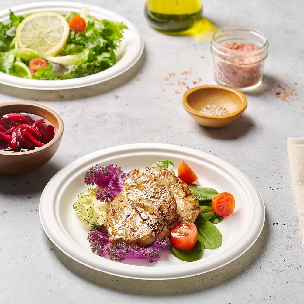 postable Paper Plates Heavy Duty - Biodegradable Disposable Plates