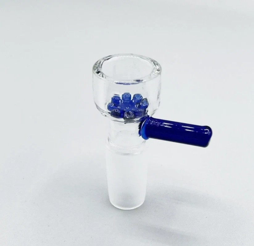 2P 14mm Male Glass Slide Bowl With Snowflake Screen Head Piece For Glass Bong*=*