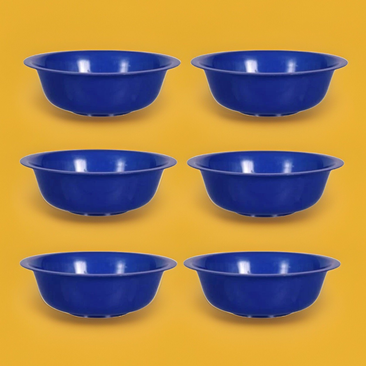 6-Pack Sturdy Blue Cereal Bowls 6.5" Wide BPA-FREE Plastic FAST FREE SHIPPING
