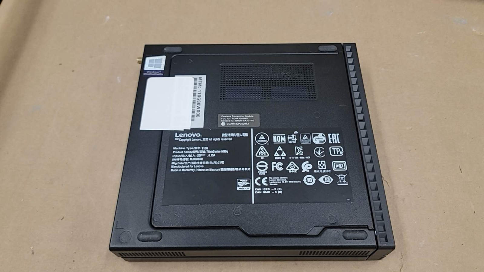 Lenovo ThinkCentre M90q Gen 2 11DG- NO CPU/ RAM/ SSD/ CHARGER - BAREBONES