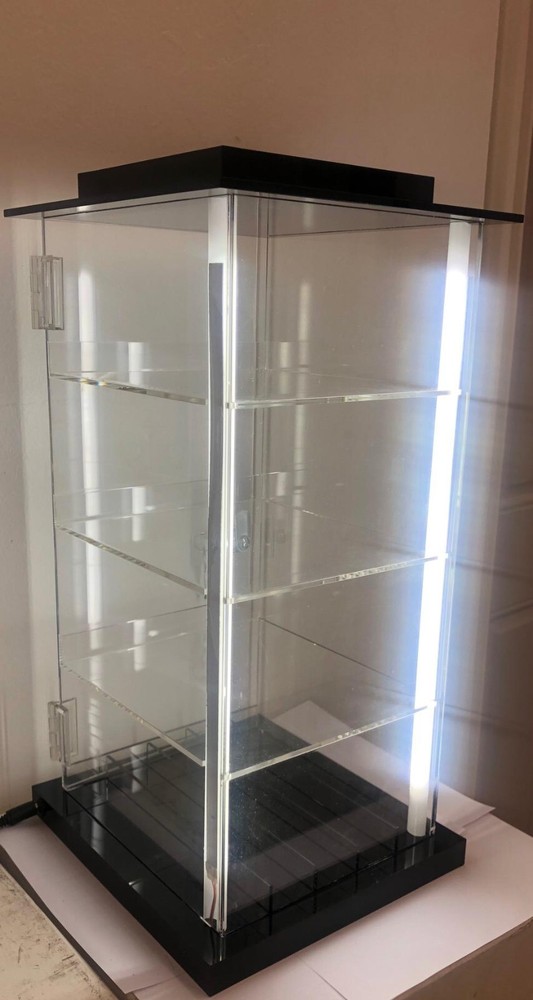 Acrylic Display Stand with 2 LED Light & Lockable Device or Multi Purpose Case