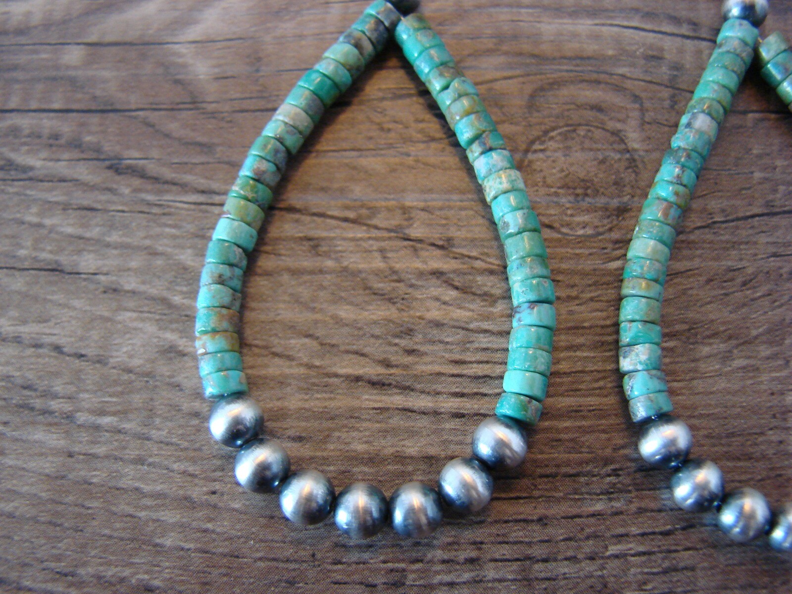 Navajo Indian Turquoise Desert Pearl Dangle Earrings by Doreen Jake