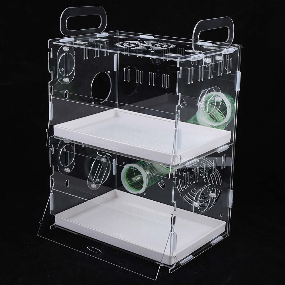 Acrylic 2 Tier Hamster Cage Habitat Clear Rodent Gerbil Mouse Mice Rat House usa