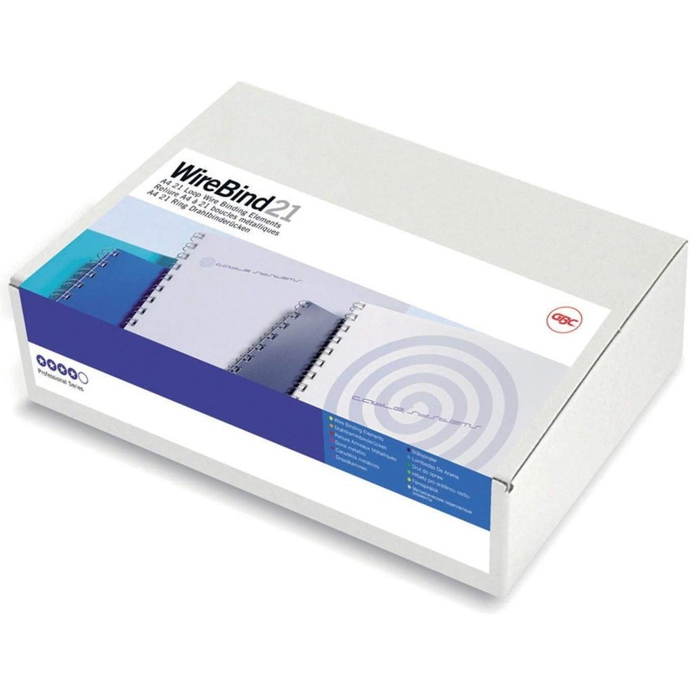 NEW Gbc Wire Binding Comb 21 Loop 10mm A4 Silver Pack 100