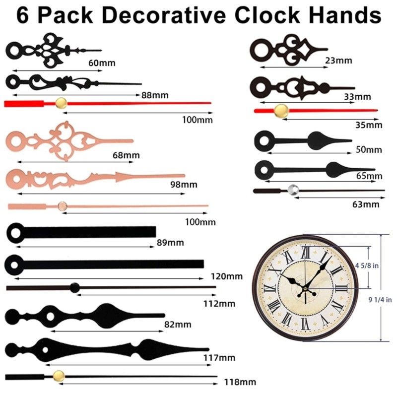 2 Pack Pendulum Clock Movement with Hands for Hobbyists with Quartzs Technology