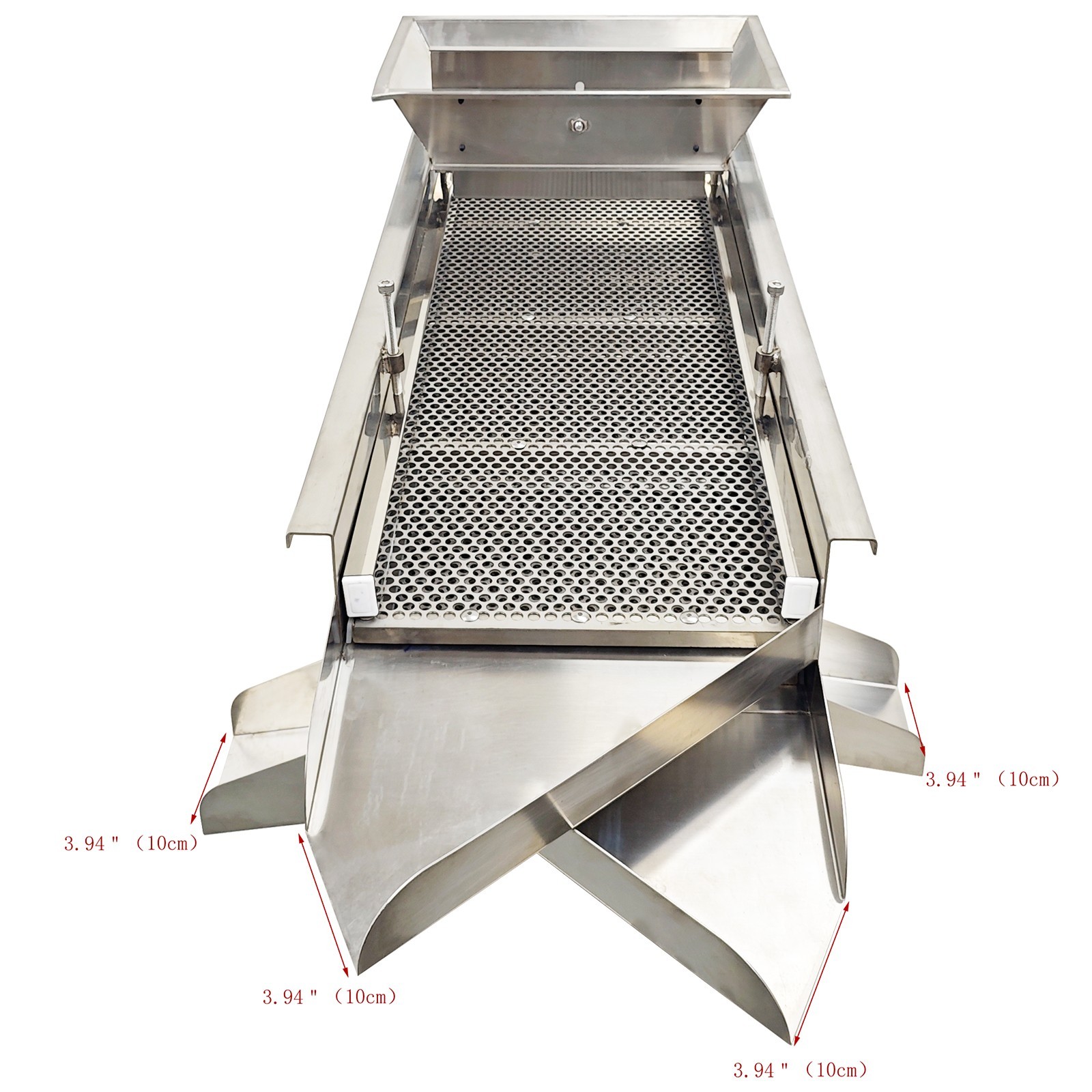 3-Layers 3/6/8mm Sieve 110V Full Stainless Steel Sifter Linear Vibrating Screen