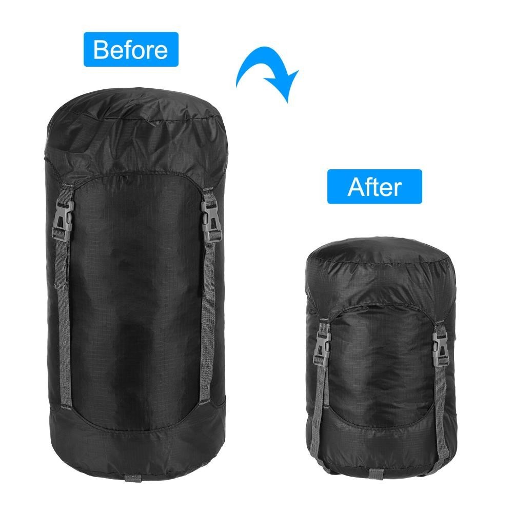 Compression Stuff Sack, 15L M Size Waterproof Sleeping Bag, Black [