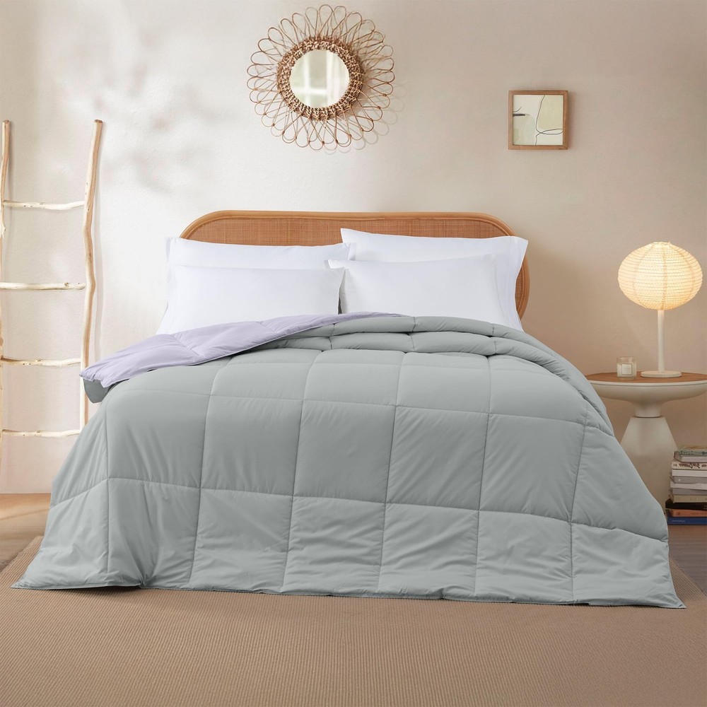 Down Alternative Reversible Comforter Purple/Silver Queen