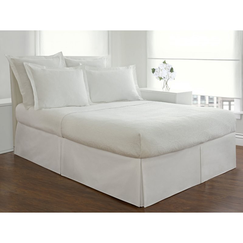 3 Sided Wrap Around Tailored Bed Skirt, 600 TC Solid Cotton || Drop 5" - 8" in.