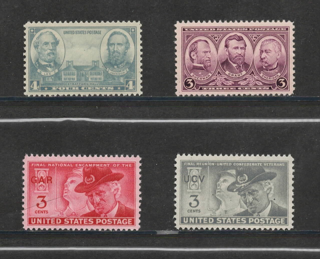 Civil War Generals CSA UCV GAR Lee Grant Jackson Confederate - Mint US stamps