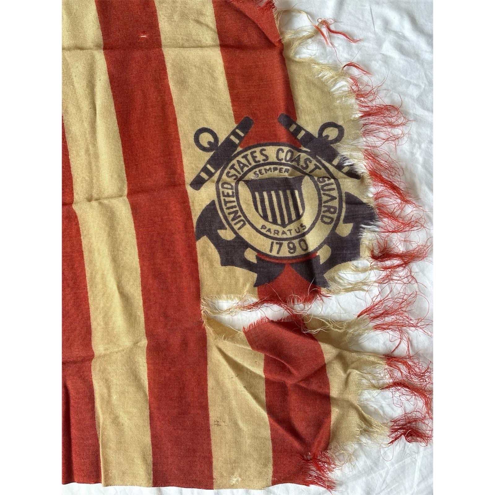 Authentic WWII American USA Coast Guard Wool Ensign with Provenance -World War