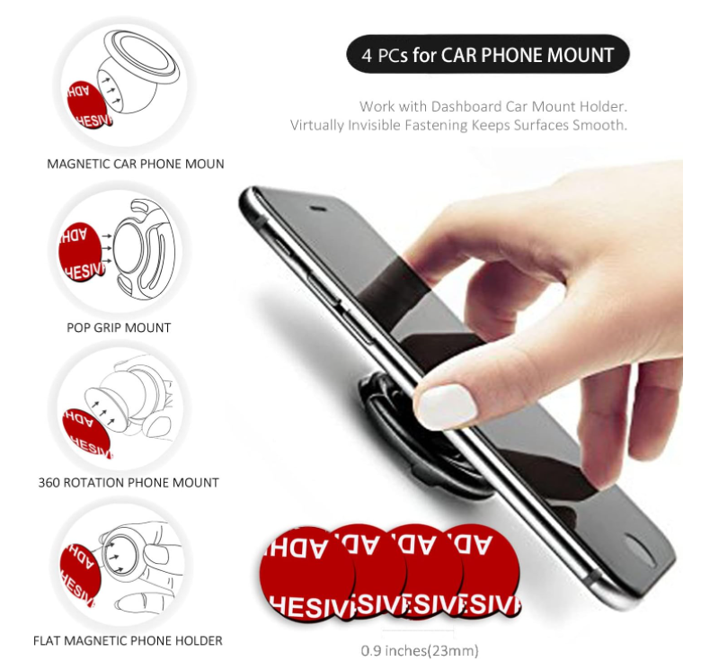 8 Pack Replacement Adhesive Pads for Pop Expanding phone Stand and Socket