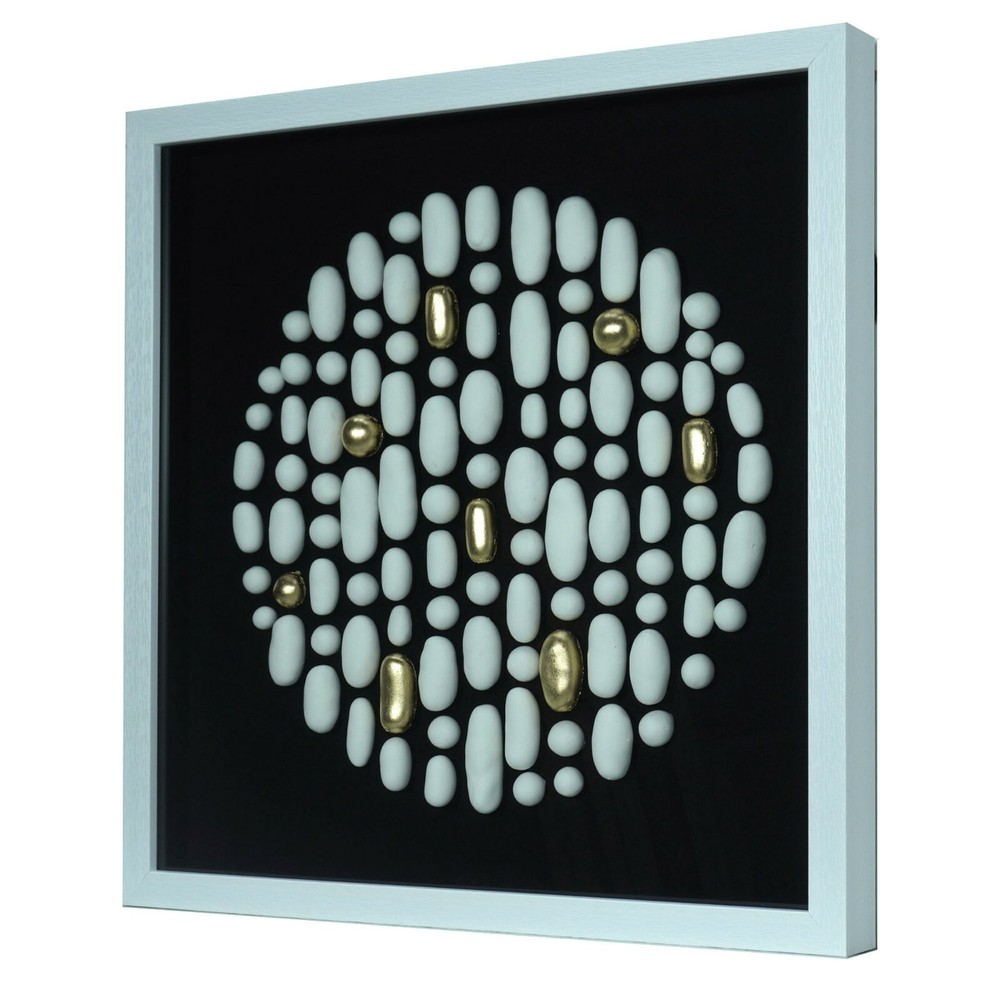 White Clay Beads Shadow Box Wall Décor