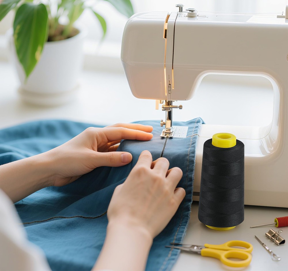1500 Yards Denim Thread for Jeans, 20s/2 Polyester Thread Sewing Machine Threads