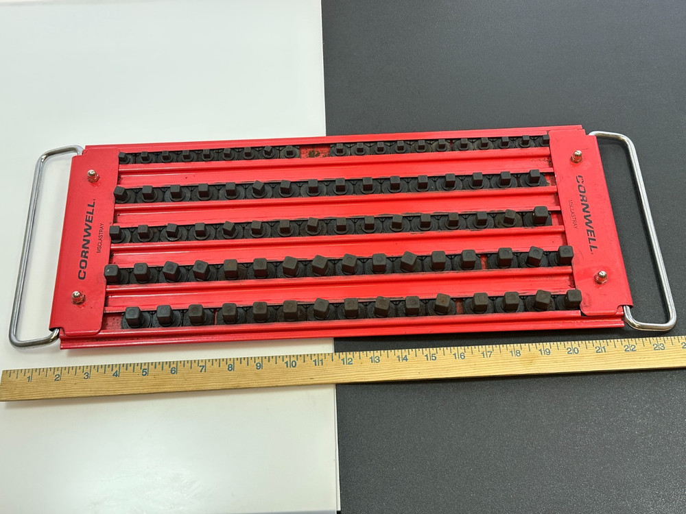Cornwell Tools MSCLASTRAY (RED) Lock-A-Socket Metal Socket Holder Tray