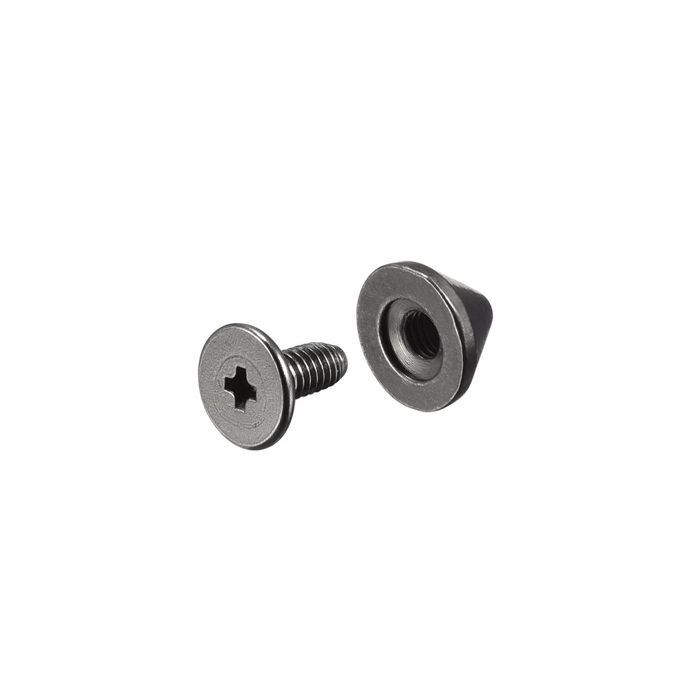 9x6mm Screw Back Rivets, 20 Set Solid Leather Studs for DIY Black