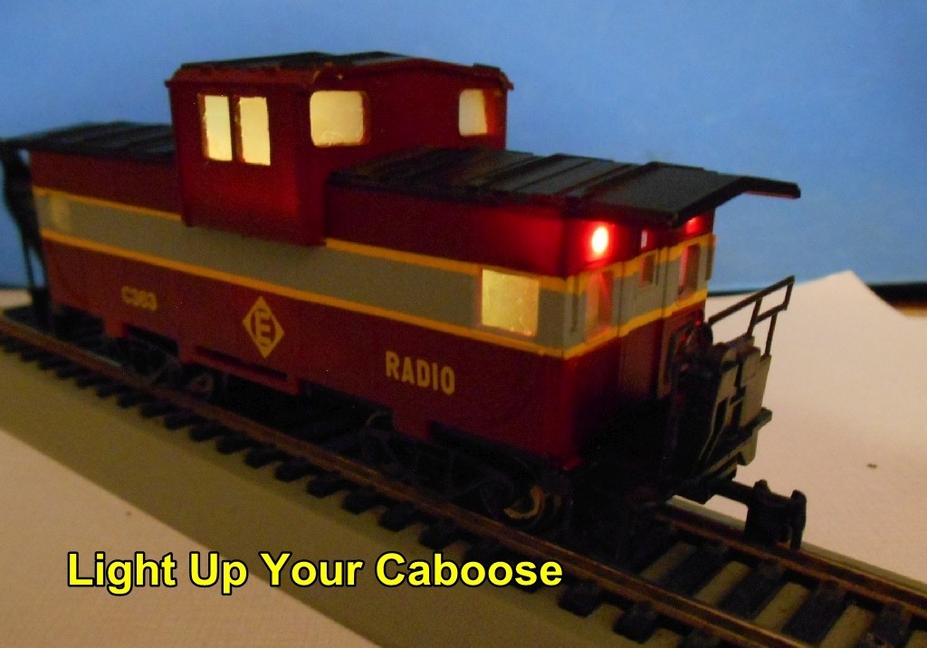 HO Caboose Lighting Kit with Track Pickup Wheel Set 33"  plus 4 LEDs