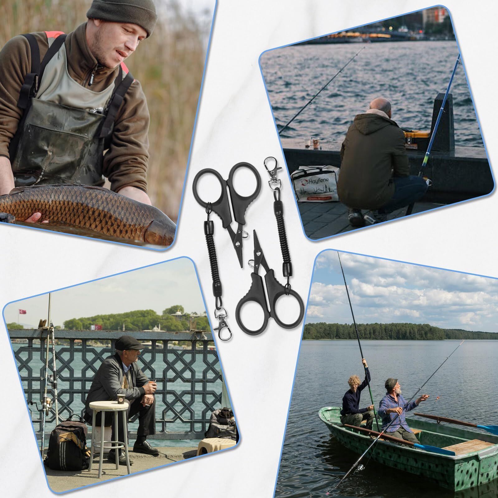 3 Pack Heavy Duty Fishing Line Scissors Braided Line Cutters for Fishing