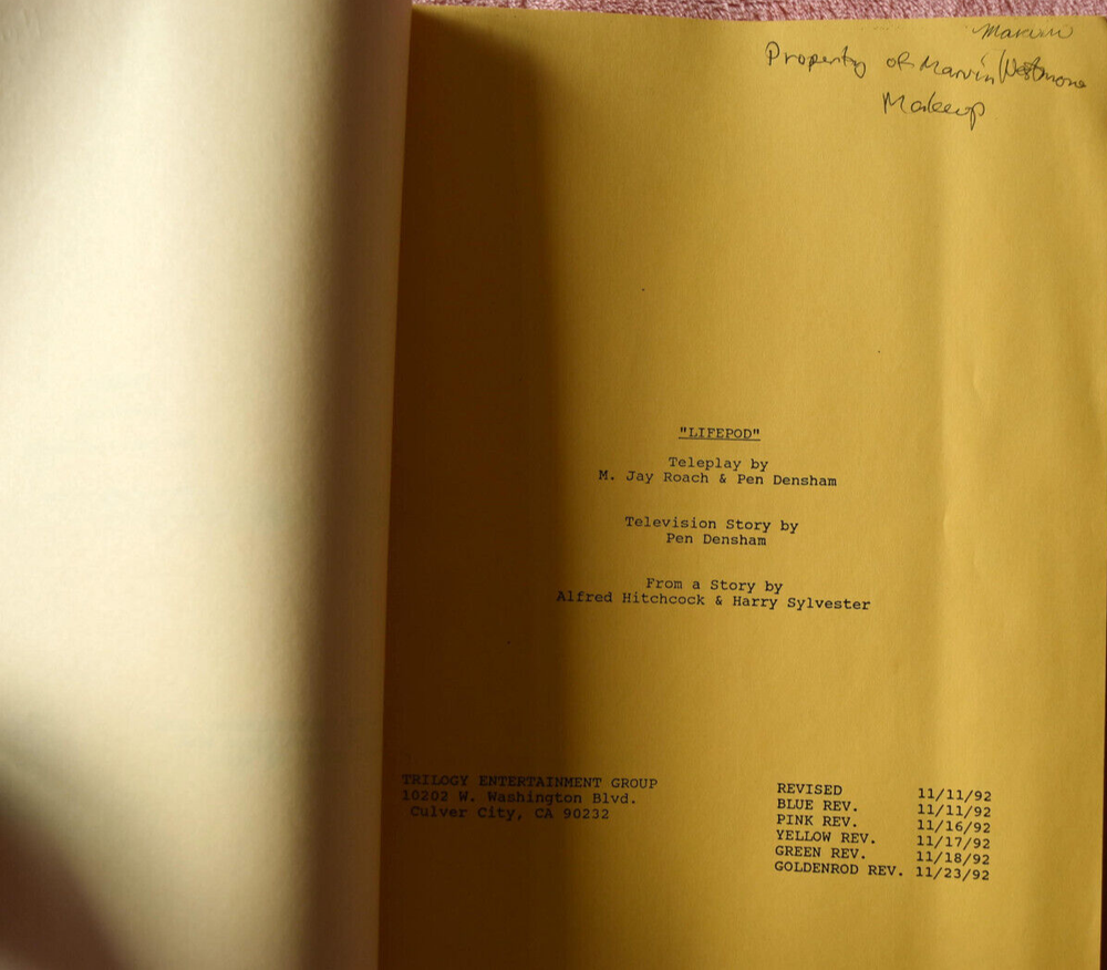 1992 Original Lifepod Revised Draft Screenplay Script Color Pages