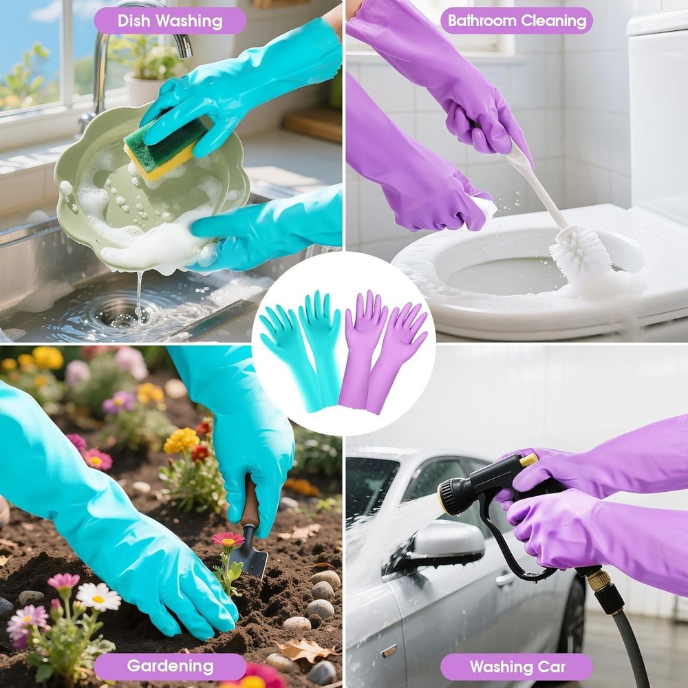 Non-Slip Eco-Friendly Kitchen Gloves - Durable, Soft, Multi-Tasking Pair, Medium