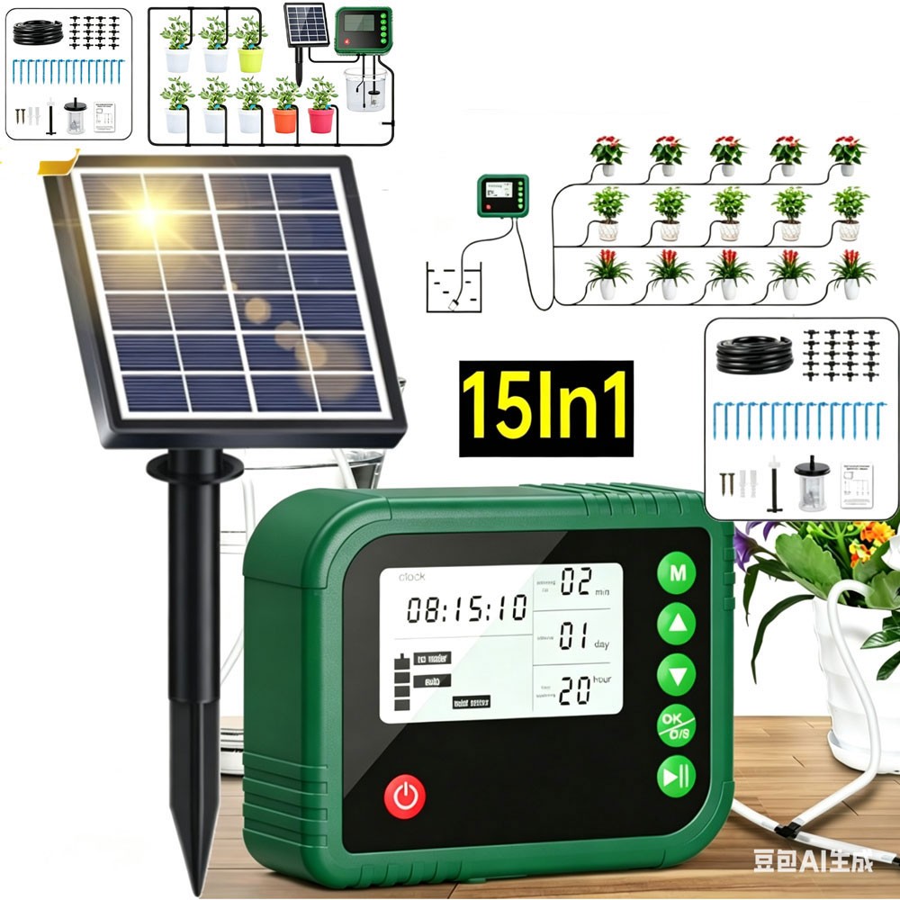 Solar Automatic Irrigation System Plant Watering System Kit with Timer