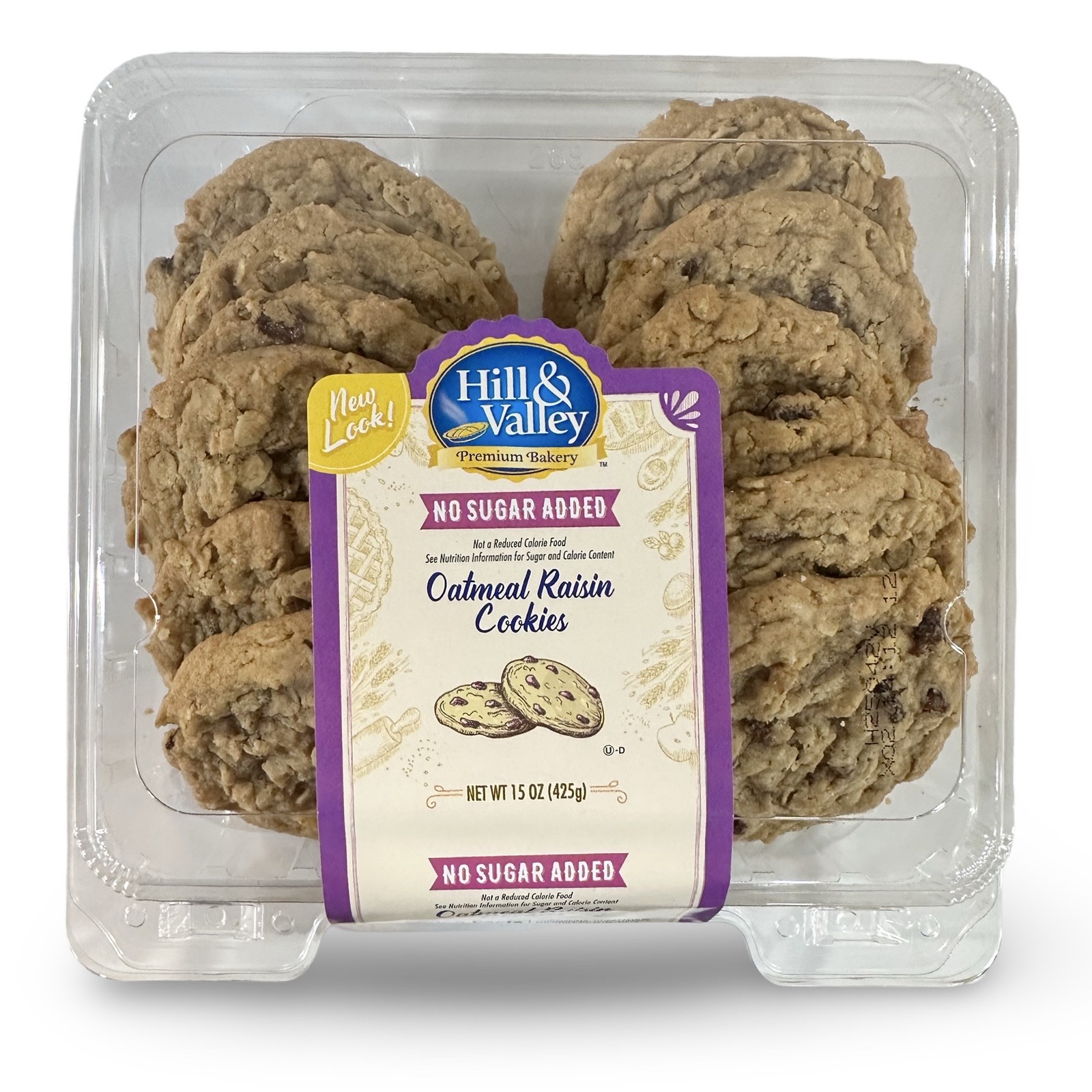 Hill & Valley Sugar Free Oatmeal Raisin Cookies | 15 Ounce | 2-Pack