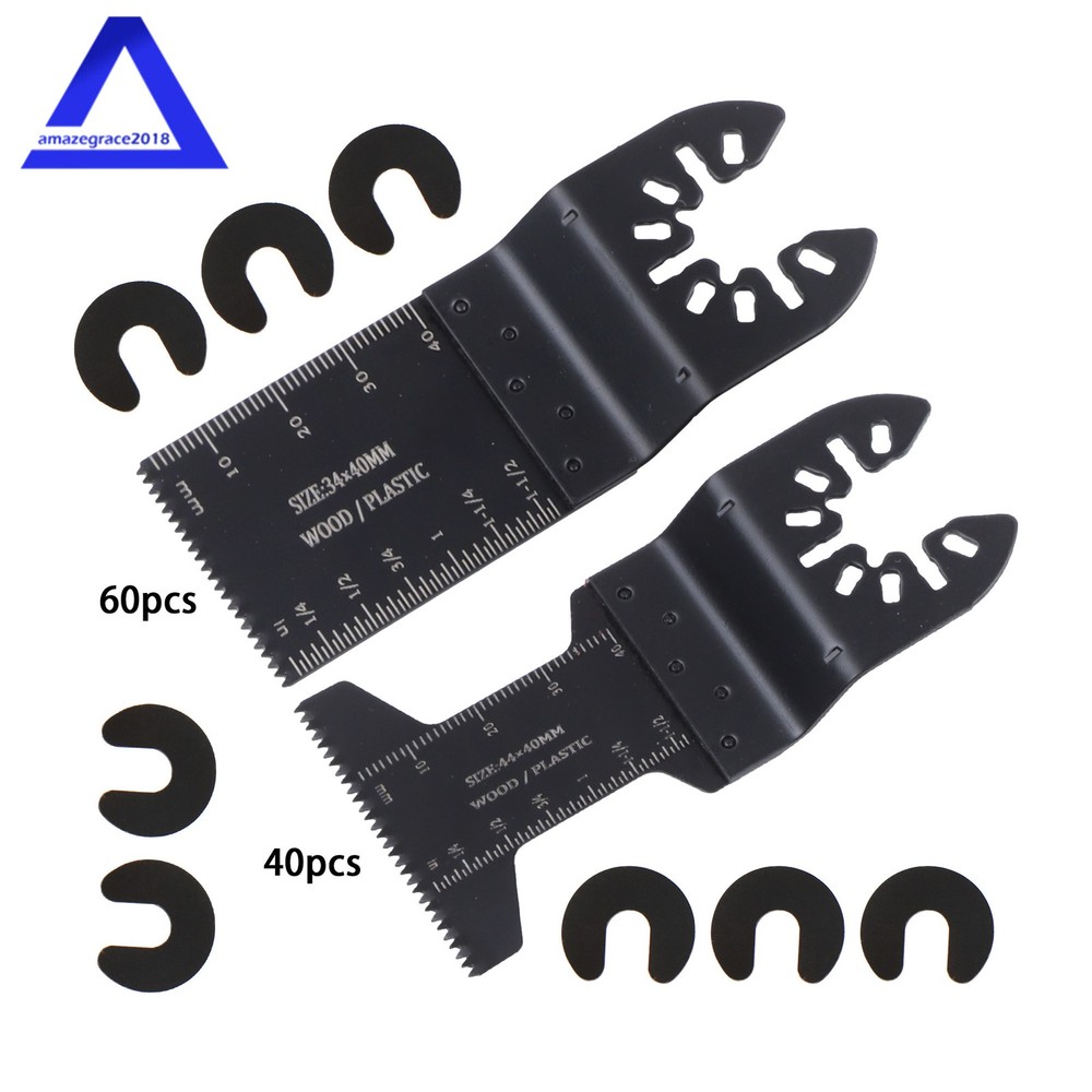 100Pack Oscillating Saw Blades Universal Quick Release Multi Tool Blades Kits