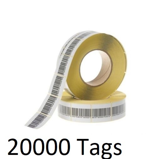 20000 PCS EAS CHECKPOINT BARCODE SOFT LABEL TAG 8.2  4 X 4 cm 1.57 X 1.57 inch