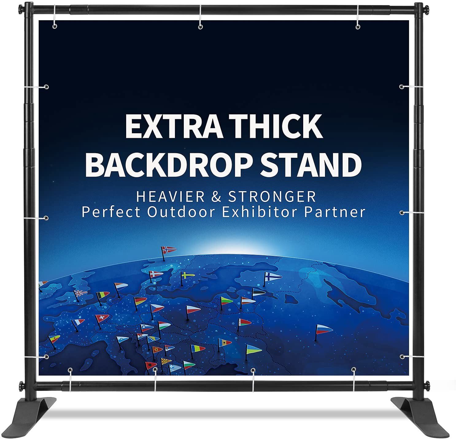 8x10' Banner Stand Step and Repeat Adjustable Telescopic Trade Show Backdrop