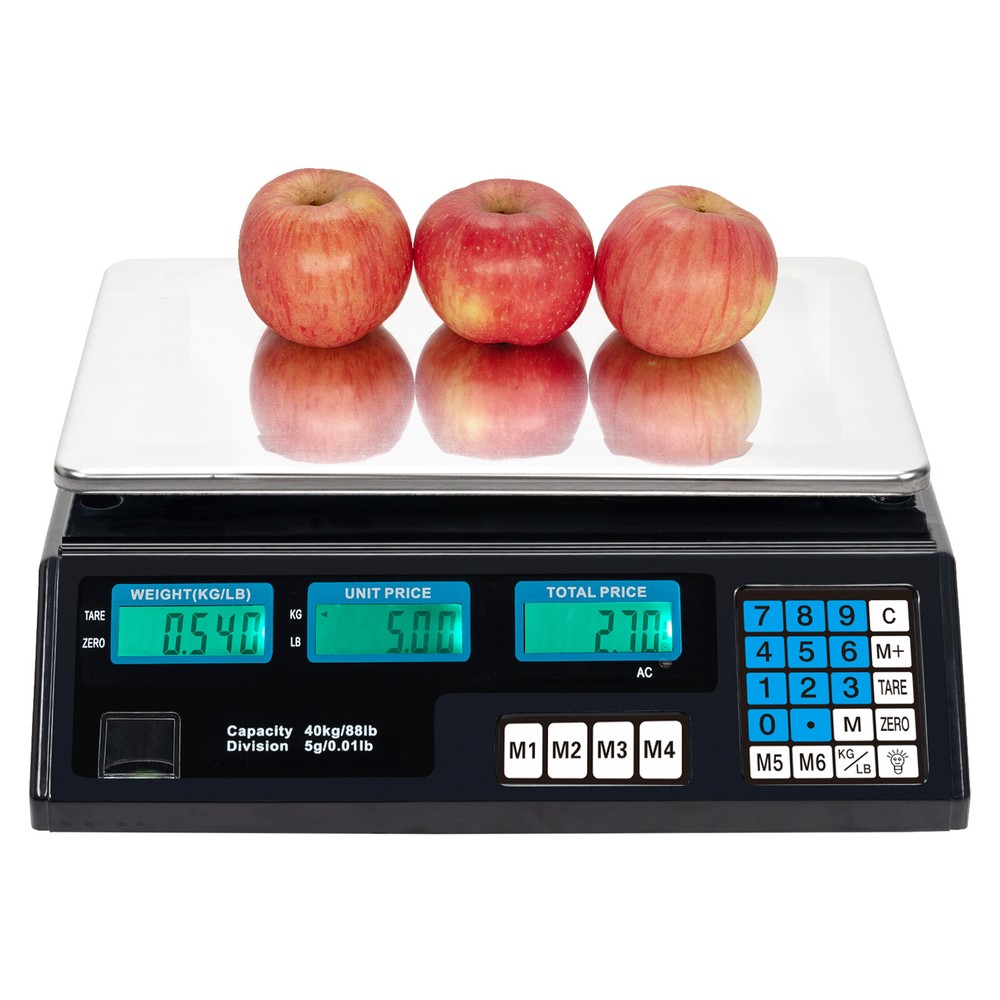 ACS-30 40kg/5g Digital Price Computing Scale for Vegetable Silver & Black--
