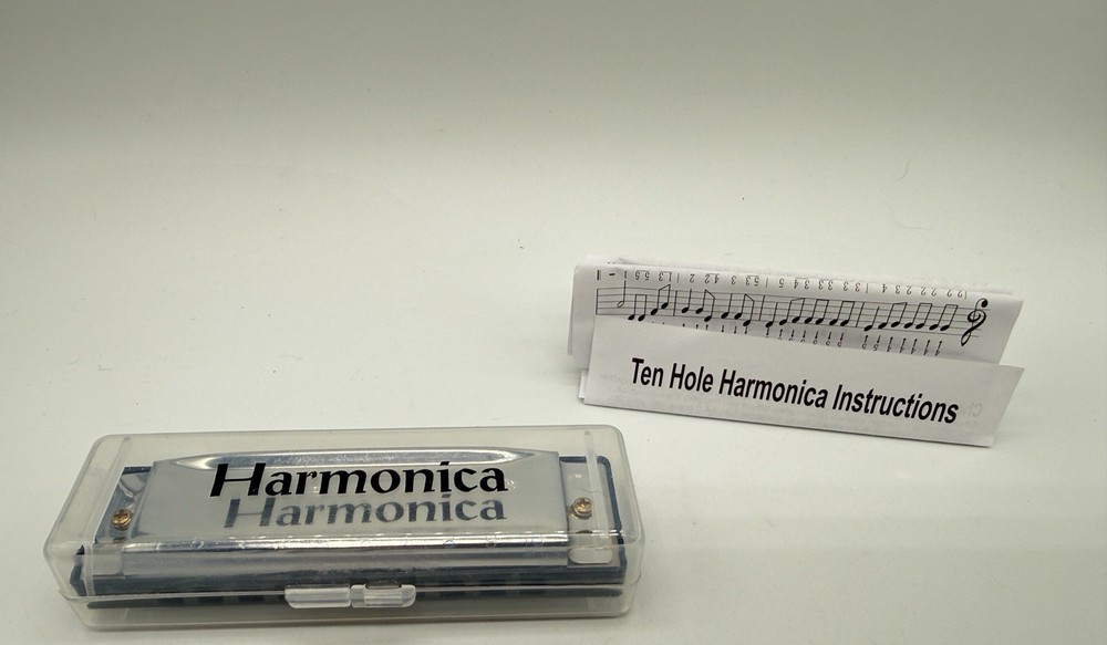 Ten Hole Harmonica with Case & Instructions