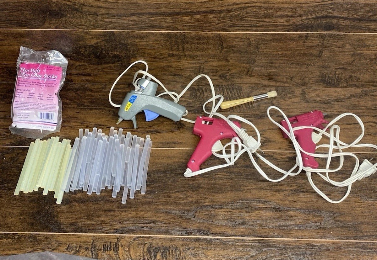 Lot 3 Mini Hot Glue Guns Hi Temp + 50 Glue Sticks Craft DIY Tested Working