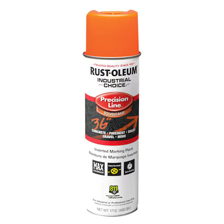 Rust-Oleum 203027V Precision Line Marking Paint, Inverted, Fluorescent Orange,