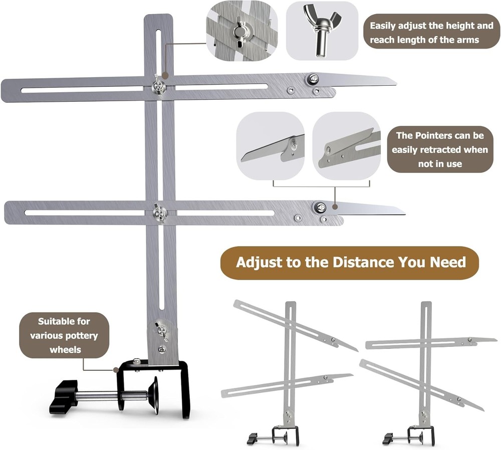 DAFENCHI Pottery Gauge Throwing Tool, Height Measuring with...
