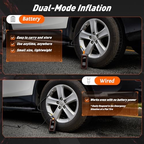 Cordless Tire Inflator Portable Air Compressor Bundle Deal