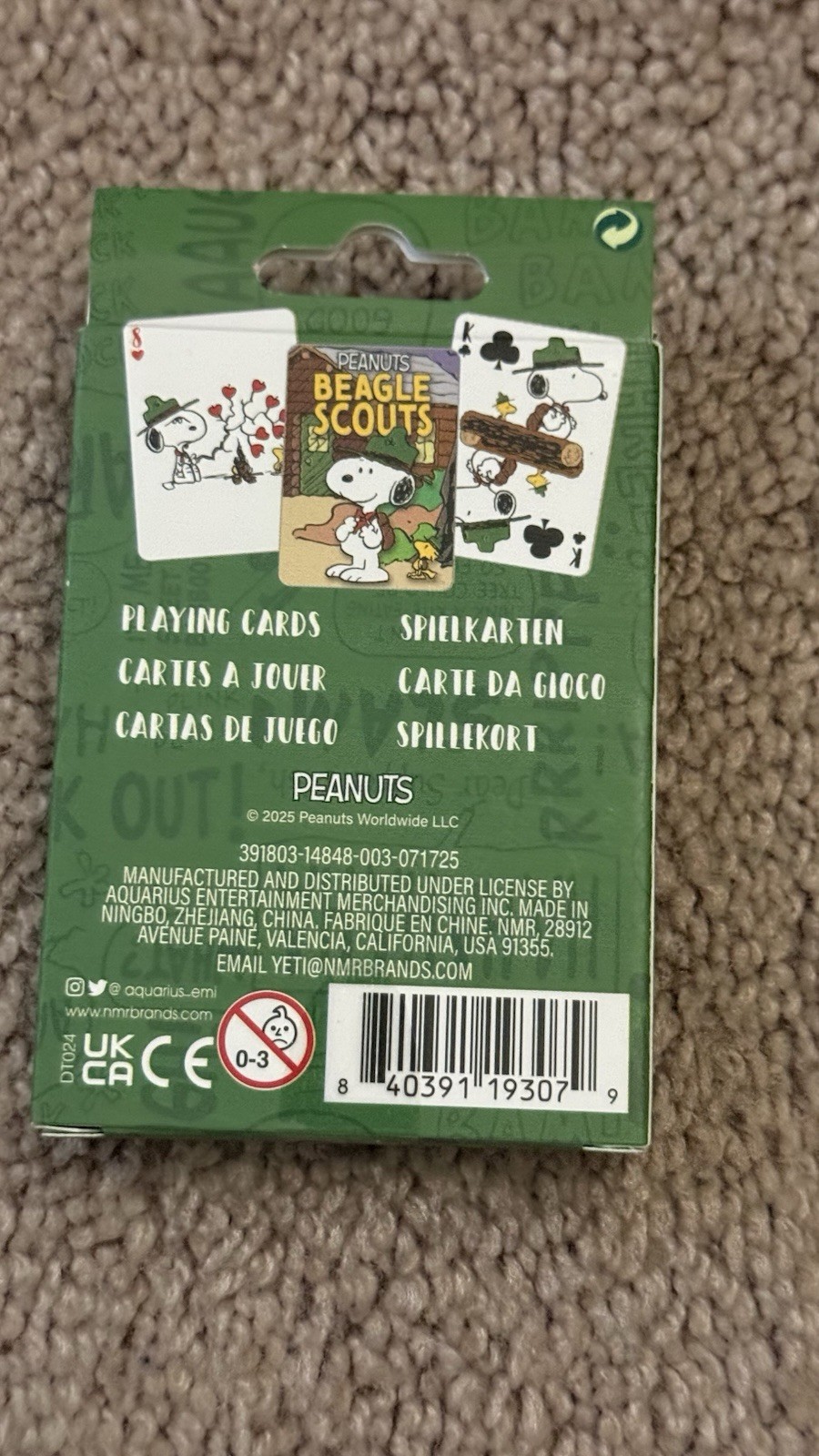 Peanuts Beagle Scouts - Playing Cards - Approx 3.5" x 2.5" Card Size