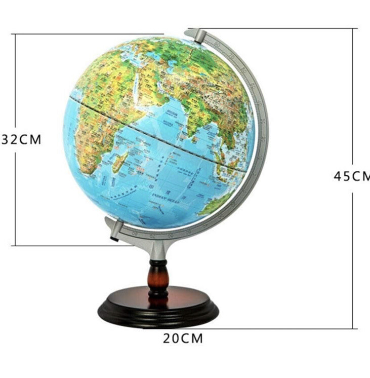Replogle English World Globe With Fine Cherry Wood Stand Base EUC