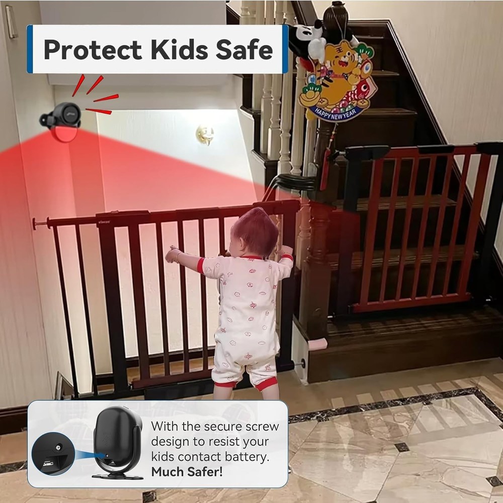 125dB Loud Motion Sensor Alarm with 328ft Remote Control 40ft PIR Detector, B...