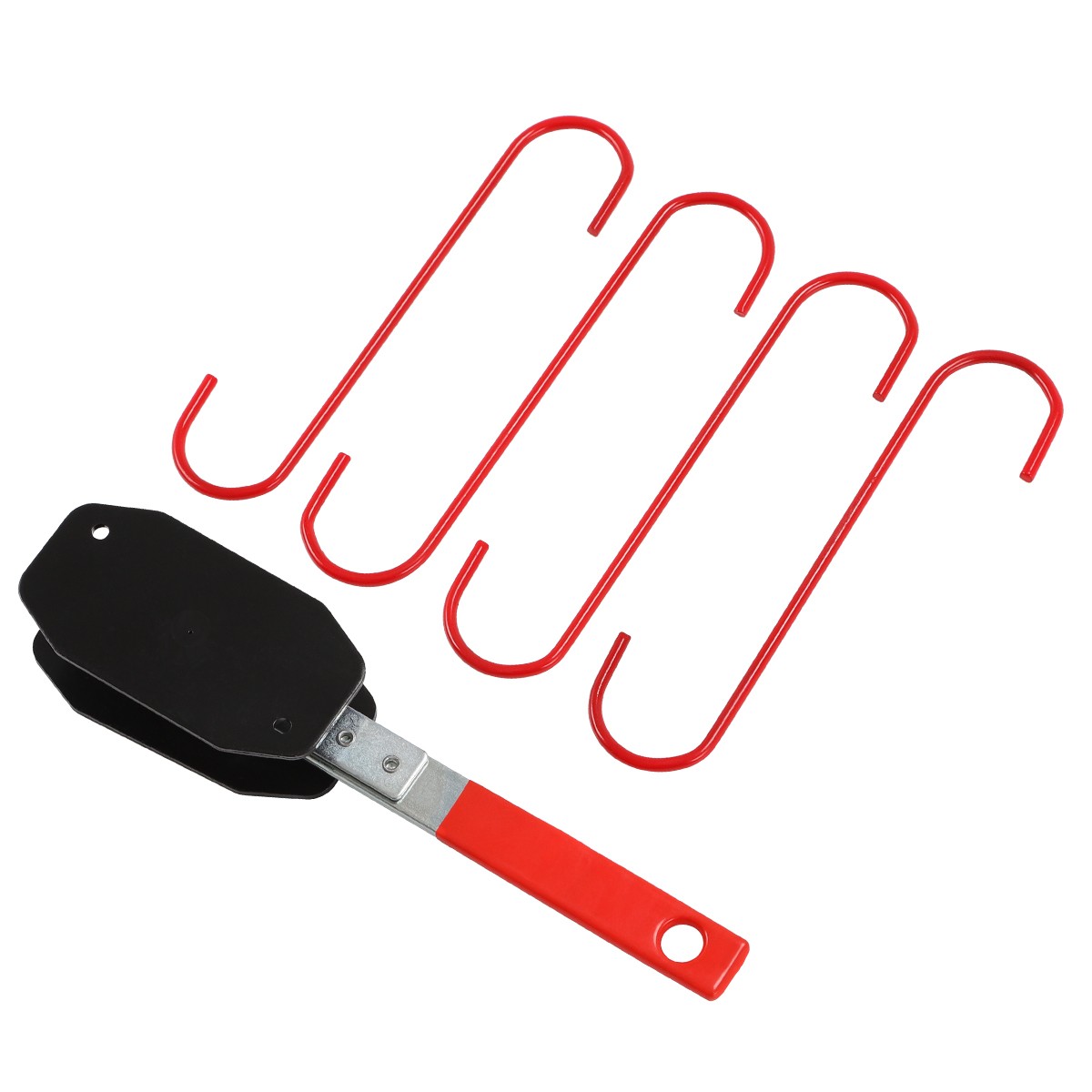 Car Spreader Caliper Pad Install Tool Ratchet Brake Piston Wrench w/4 Hanger Red