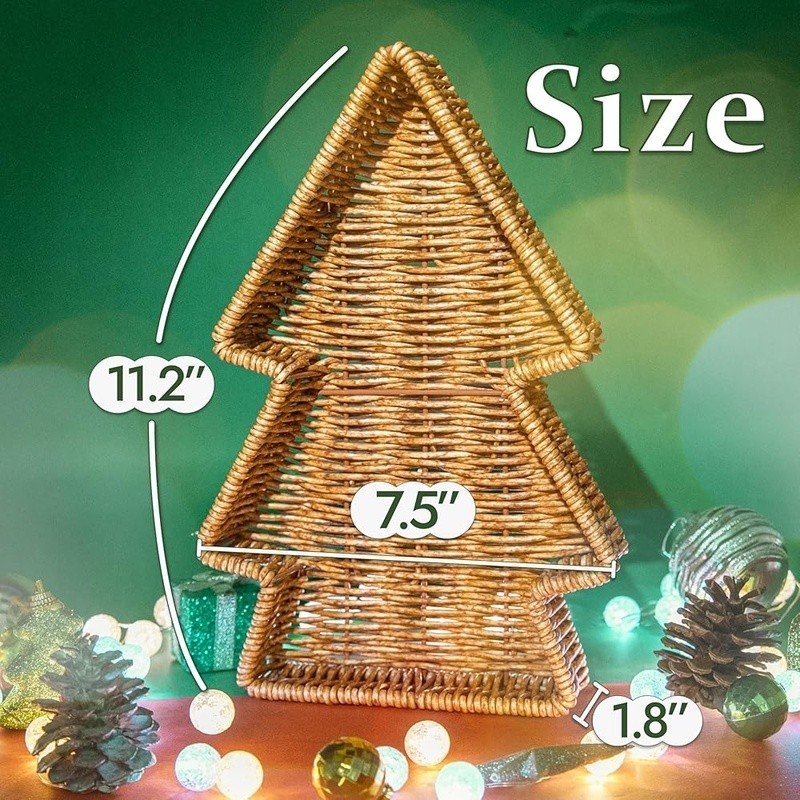 Christmas Tree Serving Tray Decorative Cookie Platter Multi-functional Organizer