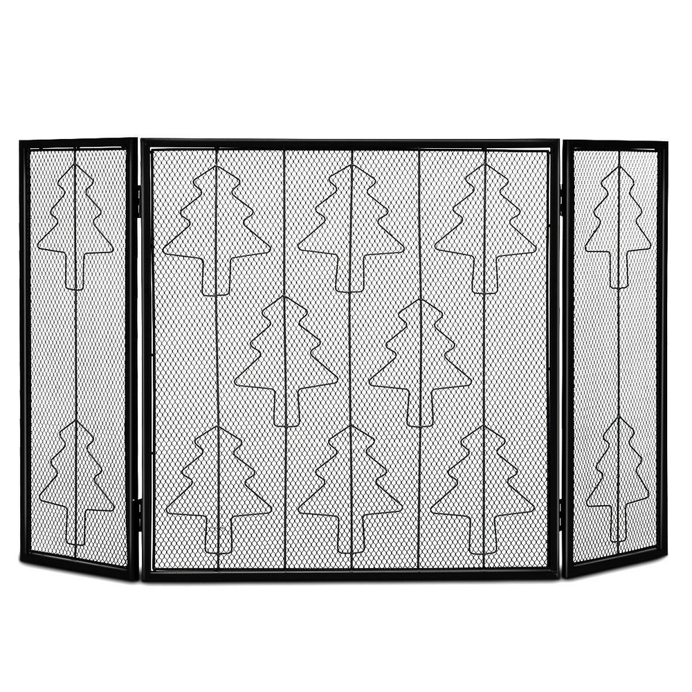 3 Panel Folding Steel Fireplace Screen