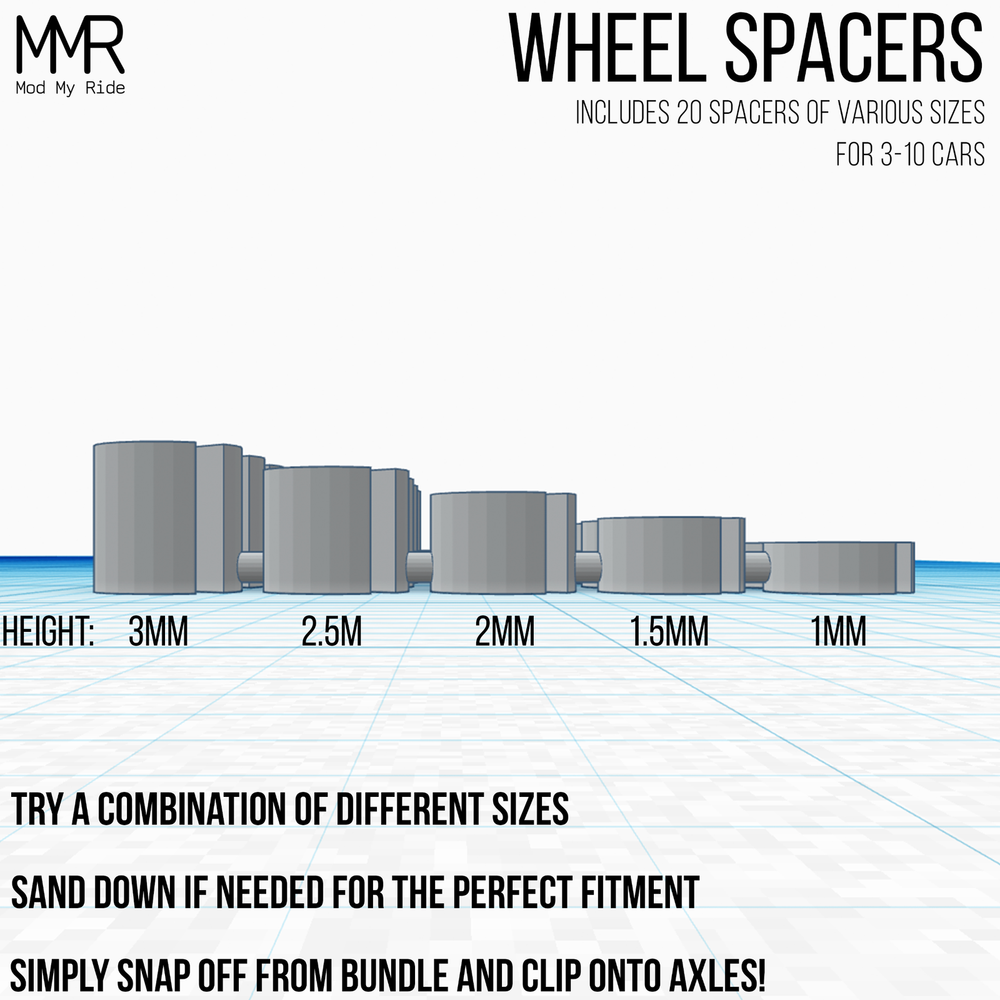 1/64 Scale SPACERS for Custom Hot Wheels